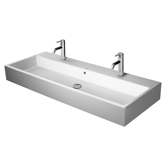 Duravit Vero Air Раковина 120х47см., подвесная, c 2 отв., с переливом, шлифованная, цвет: белый