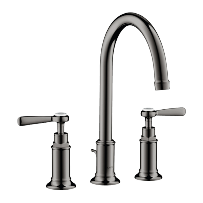 Axor Montreux Смеситель для раковины 180, на 3 отв., ручка: рычаг, с донным клапаном, цвет: полированный черный хром