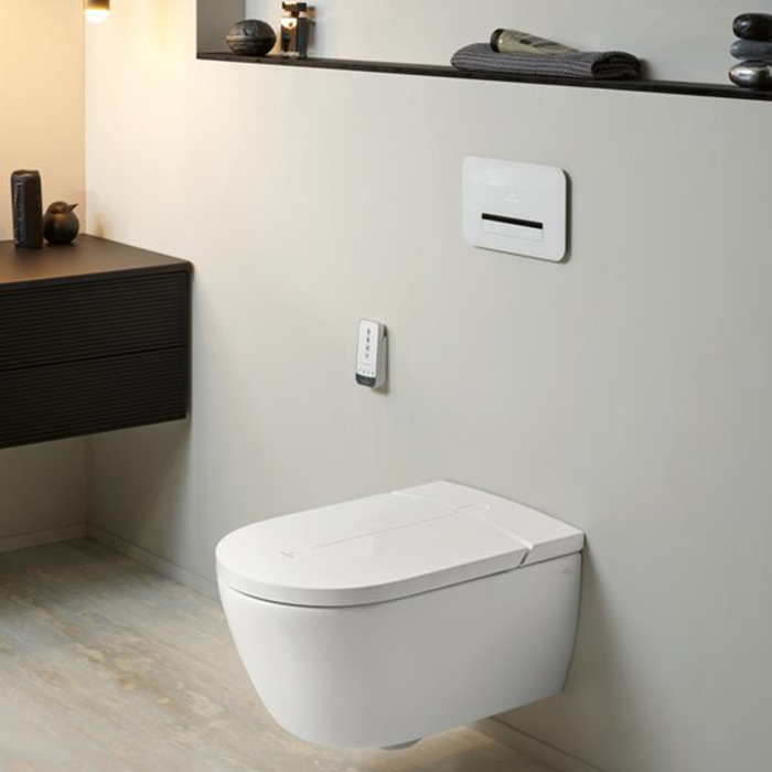 Villeroy&Boch Viclean Унитаз-биде подвесной 38.5х59.5х40см., CeramicPlus, цвет: альпийский белый