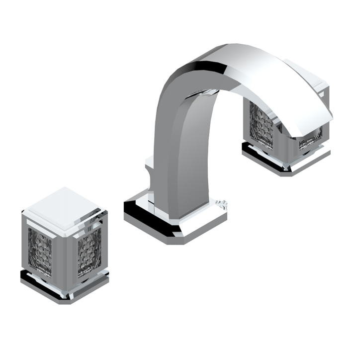 THG Metropolis cristal clair Смеситель для раковины, 3 отв., цвет: хром/прозрачный хрусталь