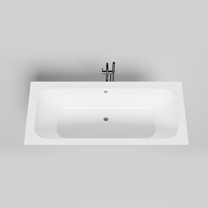 Salini Orlanda Axis Встраиваемая ванна на ножках 190.5х80х60см., круглый слив-перелив, материал: S-Stone, цвет: белый матовый