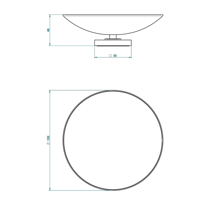THG Marquise porcelaine blanche Мыльница металлическая, ø15см., настольная, цвет: хром/платина/белый фарфор