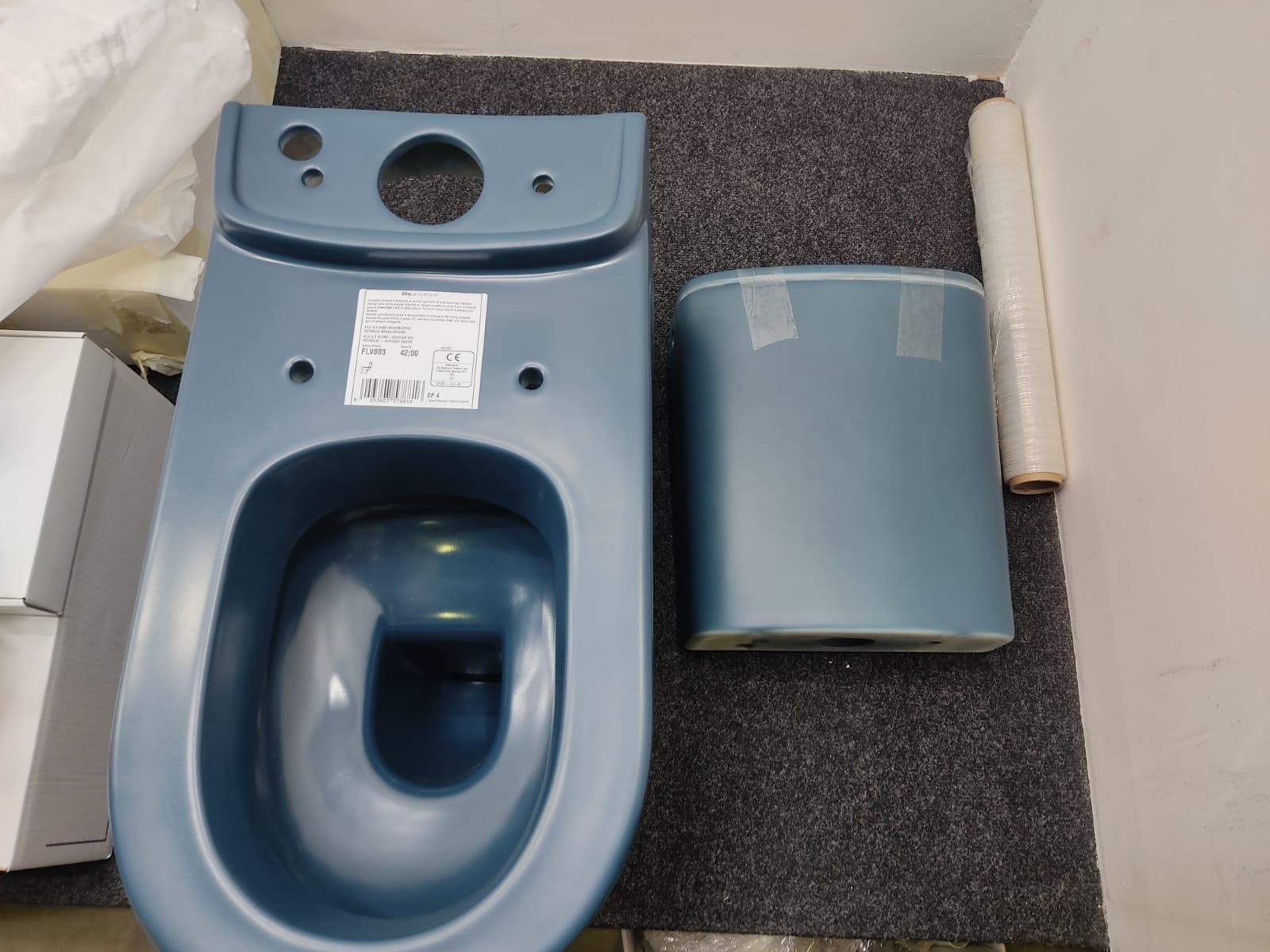 Artceram FILE 2.0  Унитаз моноблок 37х67см, слив универсальный, цвет: green petrolio (Уценен-отличие оттенка унитаза с бачком)