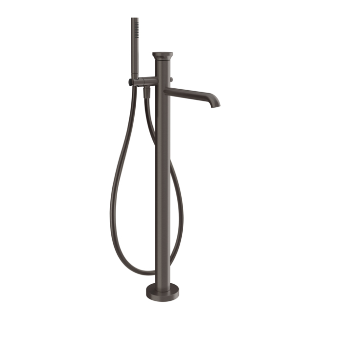 Gessi Origini Смеситель для ванны, наполньный, с ручной лейкой, в комплекте вставка., цвет: Black Metal Brushed PVD