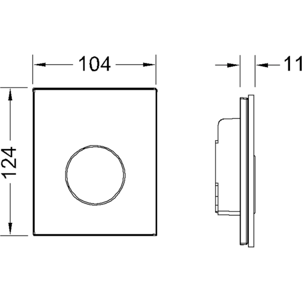 TECE TECEloop Urinal Панель смыва для писсуара, стекло белое, цвет: хром глянецевый