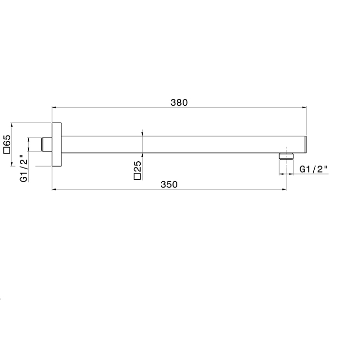 Newform Head Showers Душевой кронштейн 35см, настенный, квадратный, цвет: хром