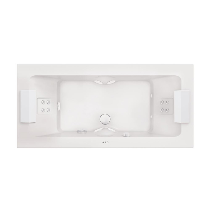 Jacuzzi Sharp Double Ванна Rainbow&Clean System 190x90x57см, гидромассажная, свободностоящая, без панелей,без смесителя, цвет: белый/хром