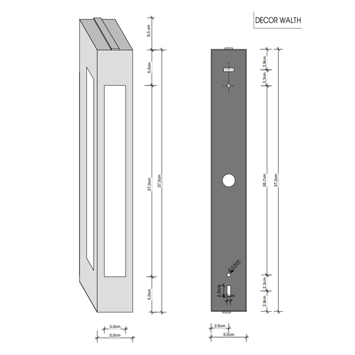 Decor Walther Bloc 37 Светильник настенный 5x10x37см, 1x 2G11 24W, цвет: хром