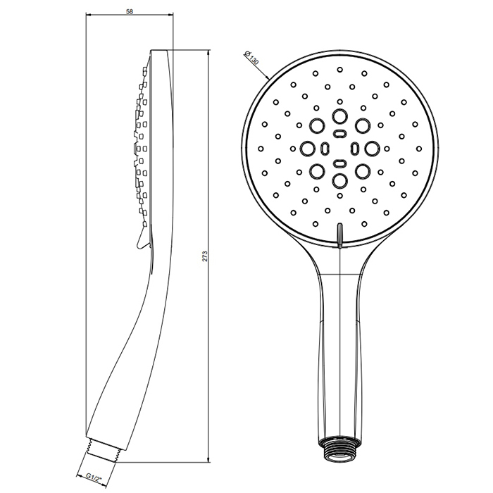 Gessi Emporio shower 3-позиционная душевая лейка с защитой отизвесткового налёта с черным диском, цвет: Black Metal Br. PVD