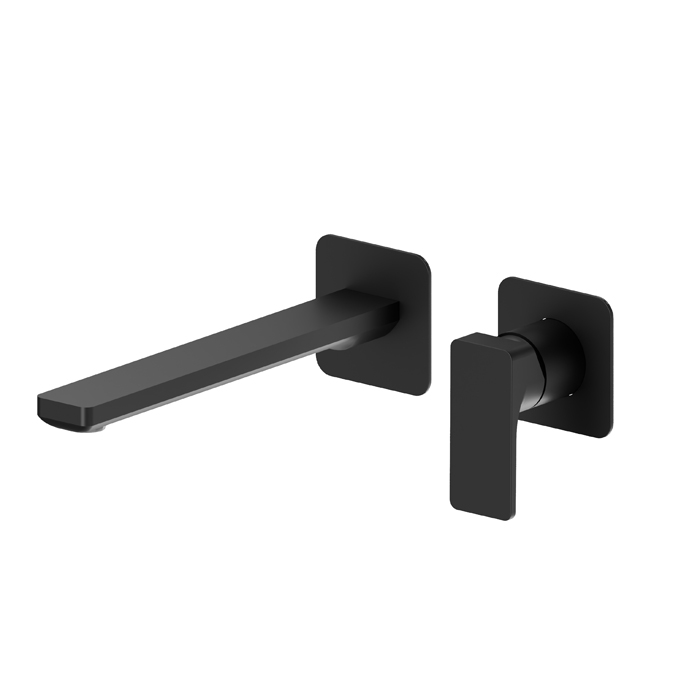 Newform B-Easy Смеситель для раковины, встраиваемый, длинный излив, внешняя часть, цвет: черный матовый