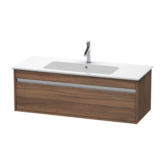 Duravit Ketho Тумба подвесная, 120x47.5х41 , с раковиной и 1 ящиком, цвет: орех натуральный