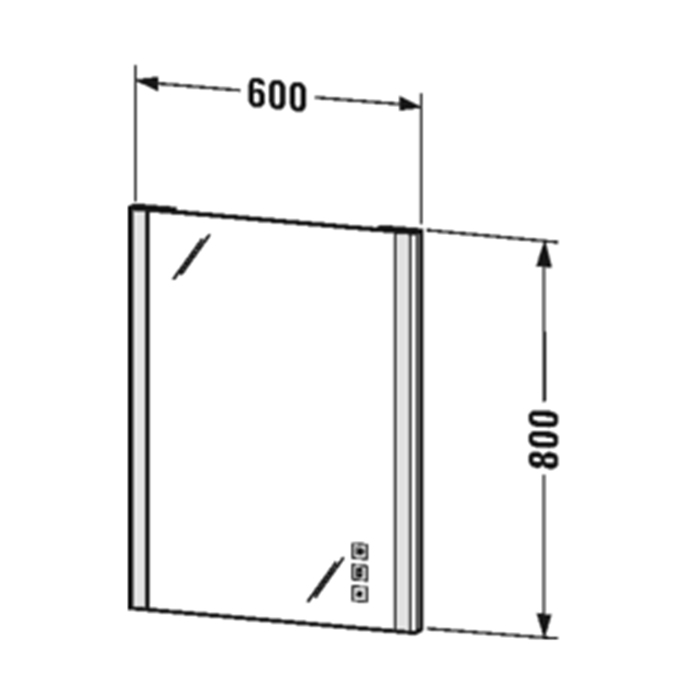 Duravit Xsquare Зеркало 60х80х3.3см., LED-подсветка 2700-6500K с диммером, подогрев, регулировка цвета