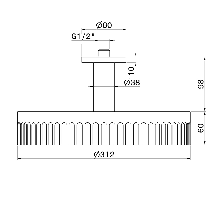 Newform Head Showers Верхний душ 30см, потолочный, цвет: PVD glossy gold