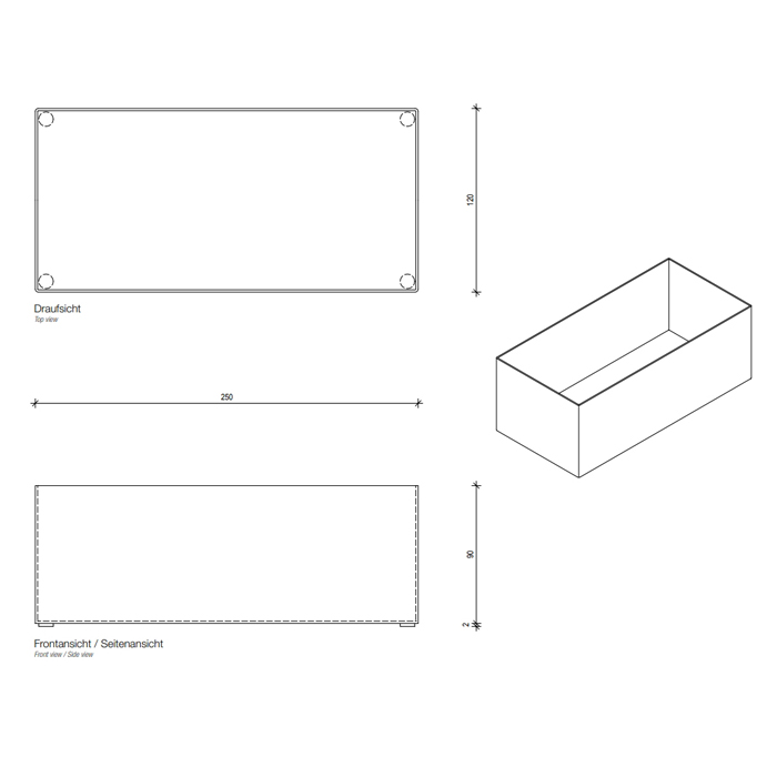 Decor Walther DW 361 Бокс универсальный 25x12x9см, настольный, цвет: хром