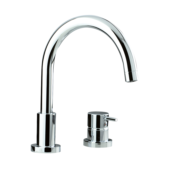 Cisal Less New Смеситель на борт ванны, на 2 отв., излив: 21см, цвет: хром