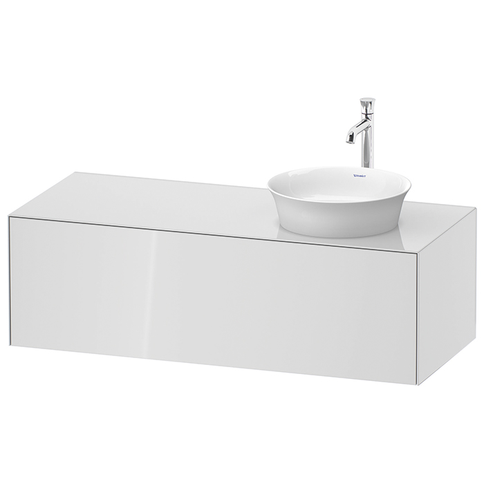 Duravit White Tulip Тумбочка подвесная 130x55х40.8см., раковина, 1 выдвижной ящик, цвет: белый высокоглянцевый