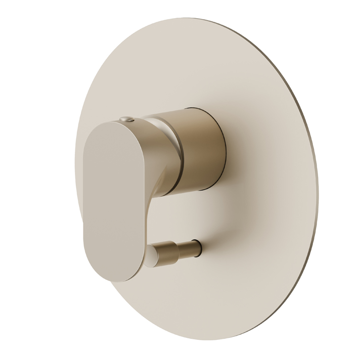 Newform Linfa II Смеситель для душа, встраиваемый, авто переключатель на 2 потока, внешняя часть, цвет: gold satin