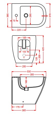 Artceram/Hidra Faster Биде напольное 37х53 см, с креплением. с 1 отв под смеситель, цвет: белый