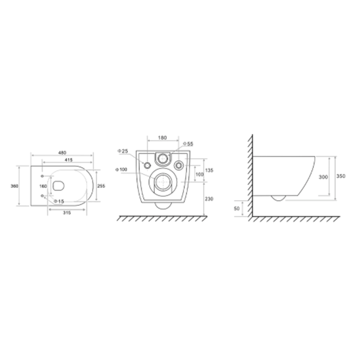 TECEspring K Комплект: Унитаз подвесной Kompakt, безободковый, со смывом Torando flush, сиденье Slim с микролифтом и быстрым снятием, цвет: белый