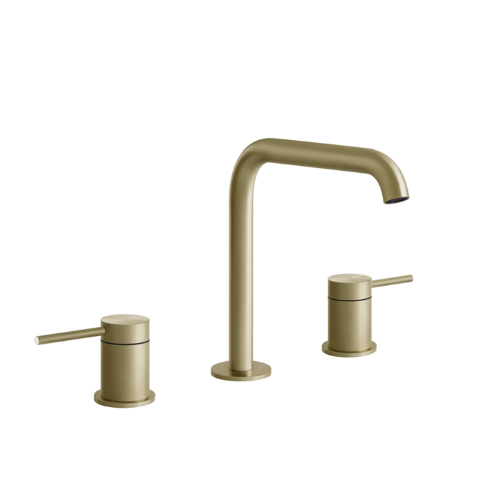 Gessi 316 Смеситель для раковины, на 3 отв., излив: 15.6см, h: 20.1см, цвет: Brushed Brass PVD