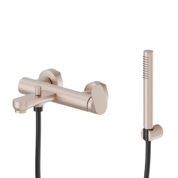 Newform Linfa II Смеситель для ванны, с изливом и ручным душем, цвет: copper satin