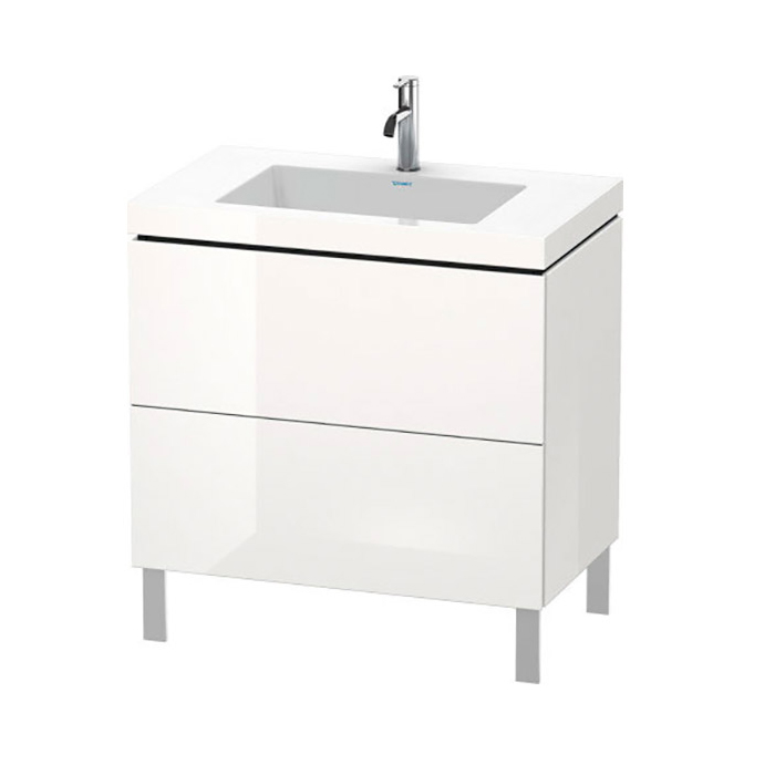 Duravit L-Cube База с раковиной 80x48х69.8см., напольная, 2 выдв. ящика, High Gloss, цвет: белый