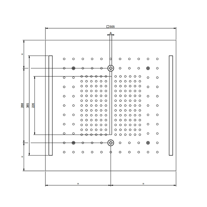 Gessi COLOUR Верхний душ 50х50см., встраиваемый в потолок, 3 режима, хромотерапия, внешняя часть, цвет: Gold brushed Pvd