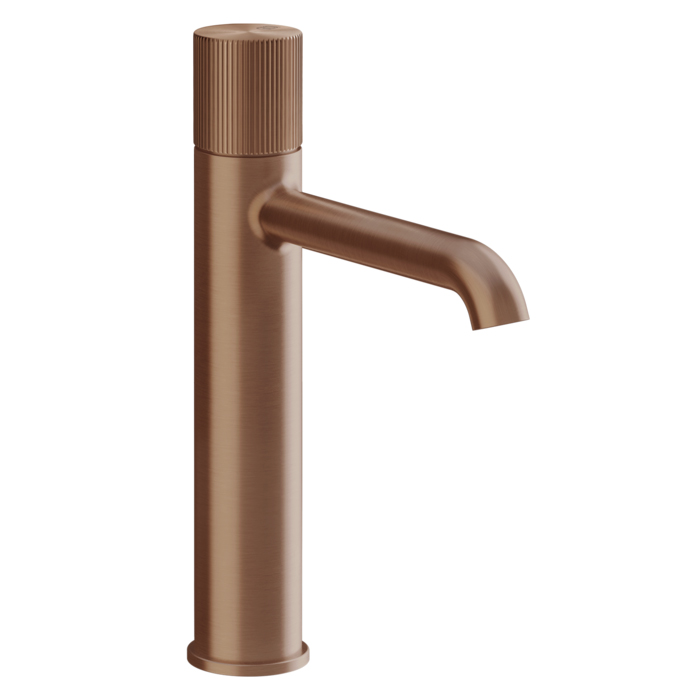 Gessi Habito Rigato Смеситель для раковины, 1 отв., без донного клапана, цвет: Copper Brushed PVD