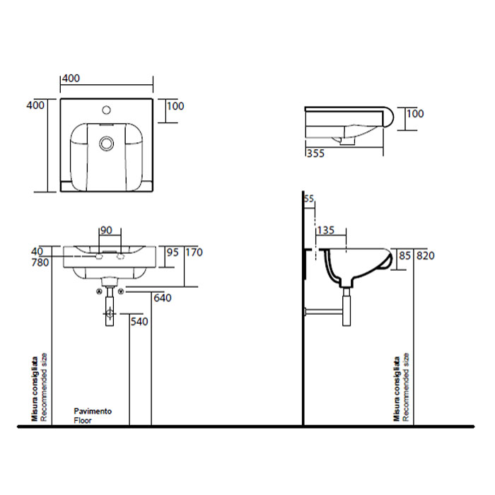 Kerasan Inka Project Раковина 60x40x35.5 см, 1 отв., цвет: черный матовый