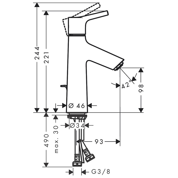 Hansgrohe Talis S Смеситель для раковины, 1 отв., цвет: хром