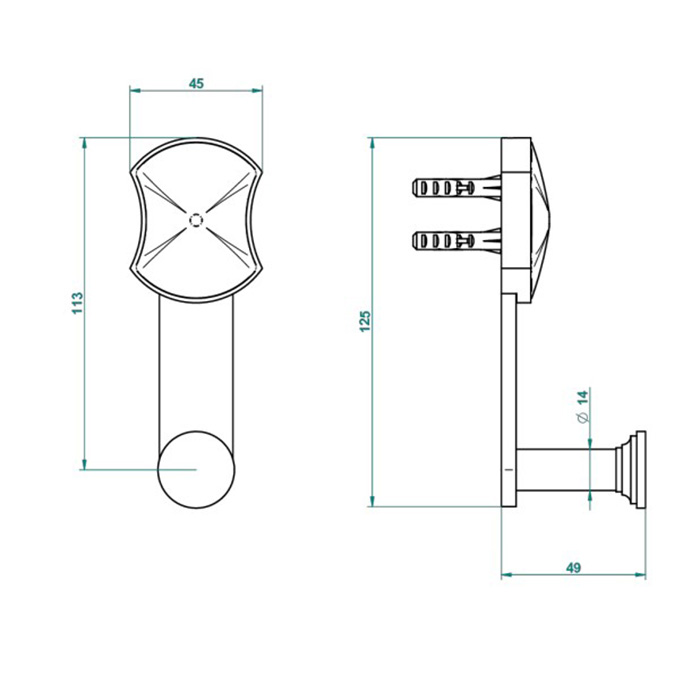 THG Infini white porcelain Крючок, подвесной, цвет: хром