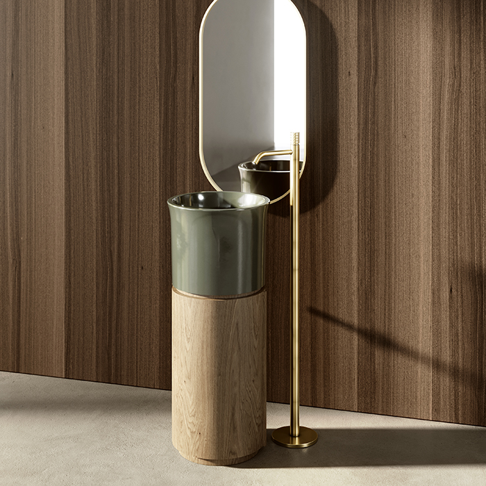 Kerasan The New Yorker Раковина 40см., без отв., с напольной базой, цвет: Lichene/Rovere sahara