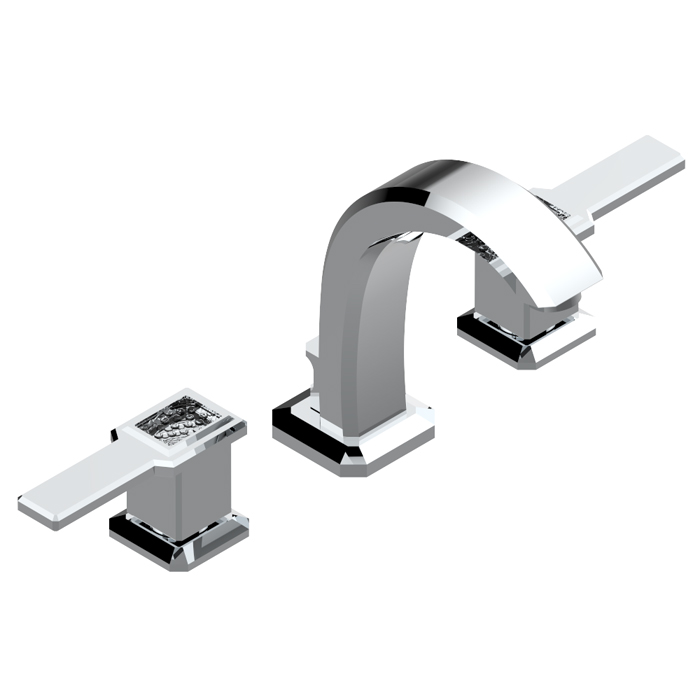 THG Métropolis à manettes cristal clair Смеситель для раковины, на 3 отв., цвет: хром/прозрачный хрусталь