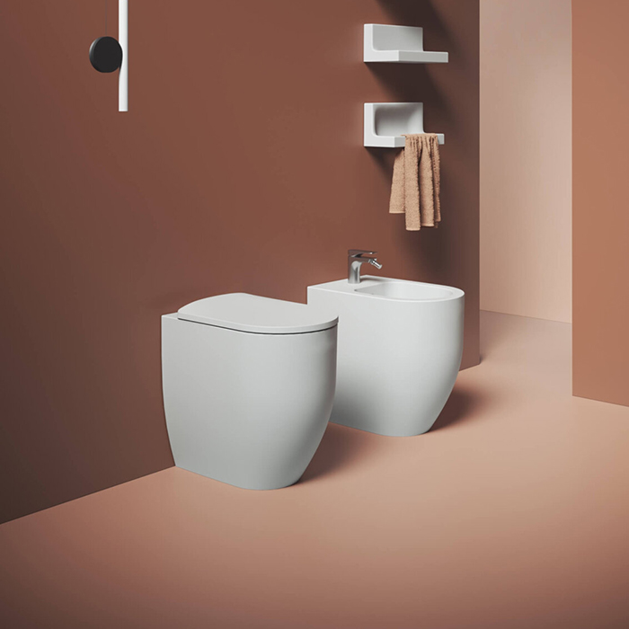 Artceram Monet Биде напольное 36х54х48см., 1 отв., приставное, saniglaze, цвет: белый глянцевый