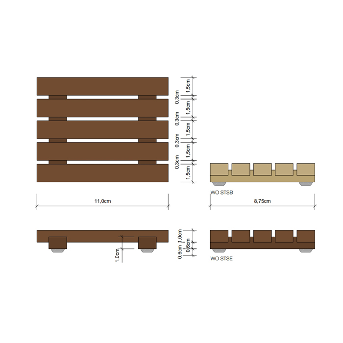 Decor Walther Wood STS Мыльница настольная, цвет: темный ясень