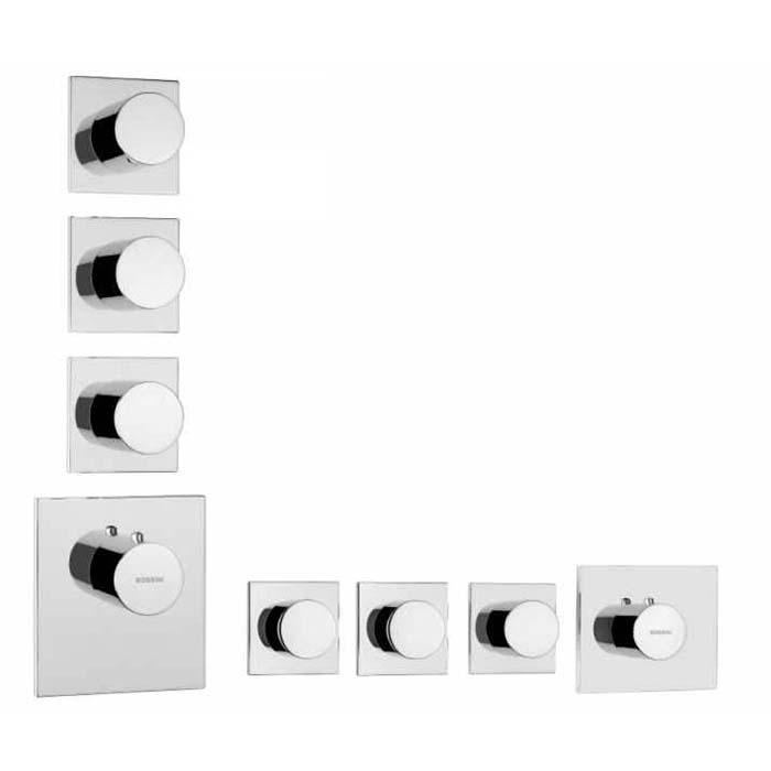 Bossini Oki Термостат для душа, встраиваемый, с девиаторм/запорным вентилем на 3 - 6 выходов, уст-ка верт/гор., цвет: хром