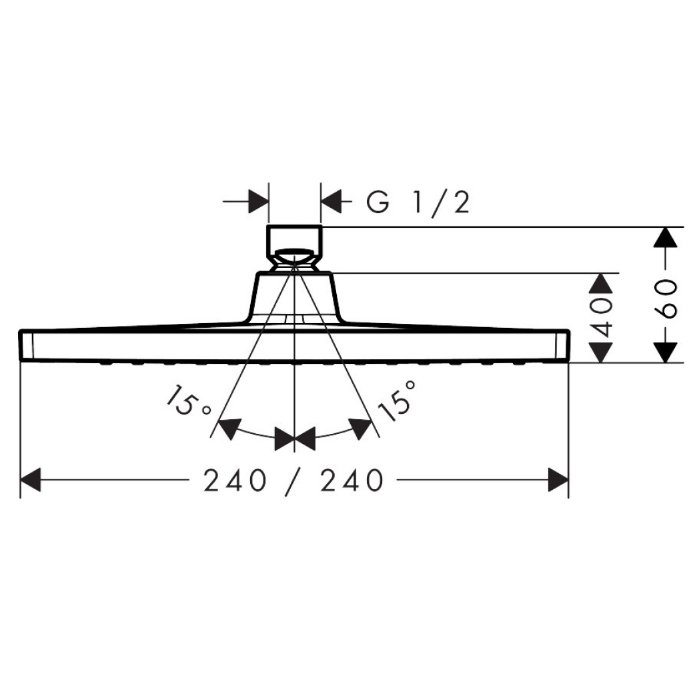 Hansgrohe Crometta E Верхний душ 24см., потолочный/настенный, 1jet, цвет: черный матовый