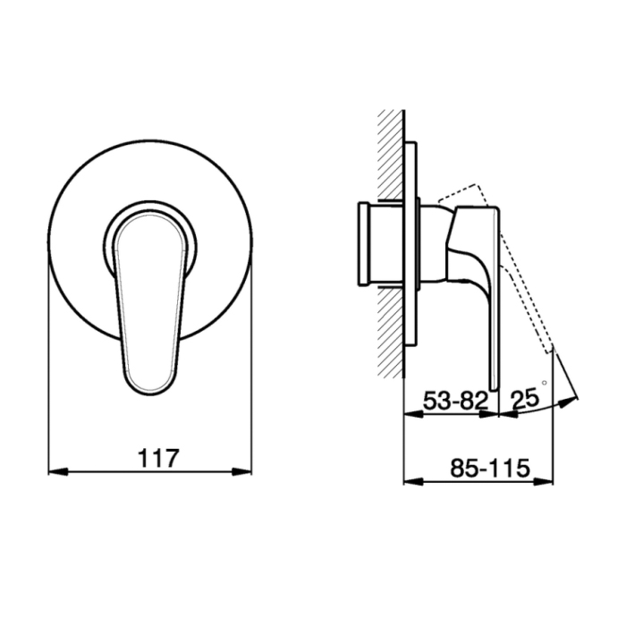 Cisal Alma Смеситель для душа, встраиваемый, цвет: хром