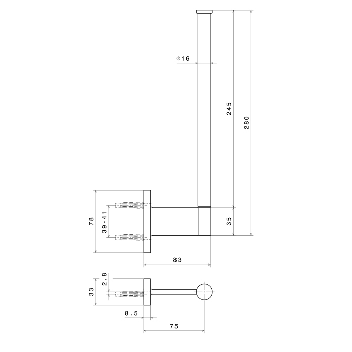 Newform Accessori tondi Держатель запасных рулонов бумаги, подвесной, вертикальный, цвет: PVD brushed copper bronze
