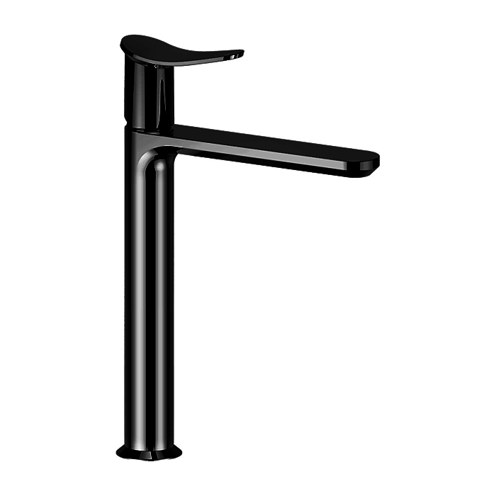 Huber Harlock Смеситель для раковины, на 1 отв., высокий h: 22.5см., без донного клапана, цвет: Nero Opaco