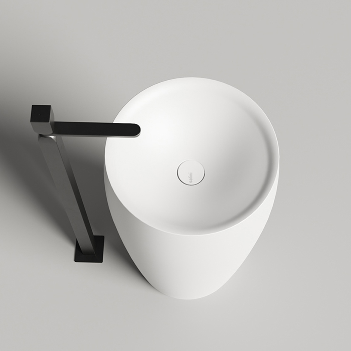 Salini Alda Раковина отдельностоящая 47х47х90см, без отв., S-sense, цвет: белый