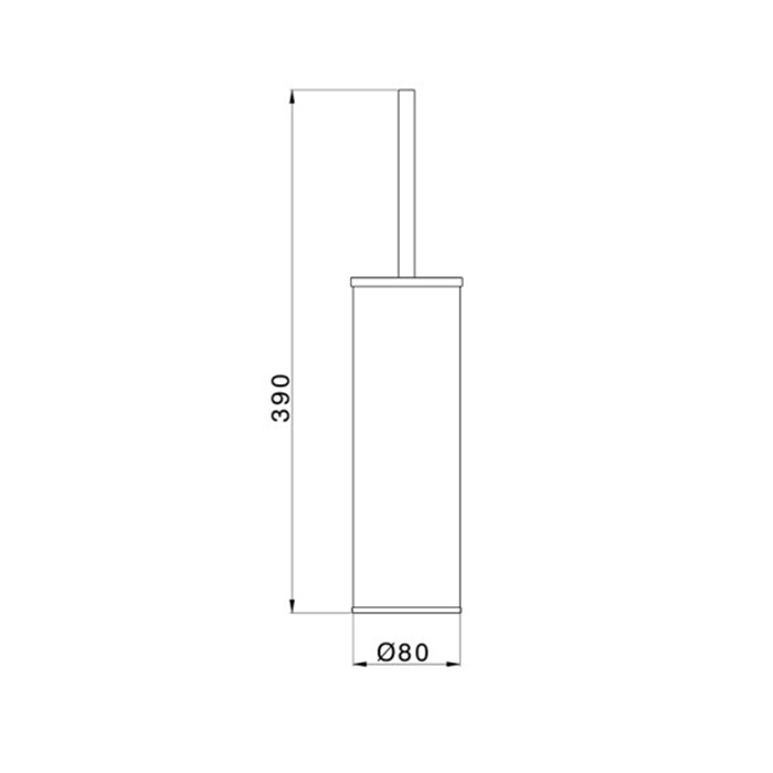 Cisal Vita Туалетный ёршик, напольный, цвет: черный матовый