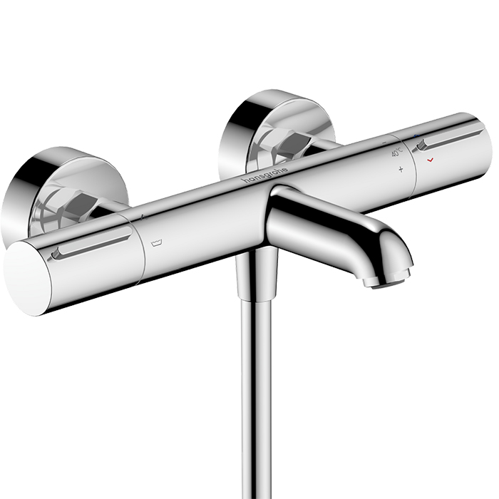 Hansgrohe Ecostat Смеситель для ванны, термостатический, настенный, с изливом: 18.8см., цвет: хром