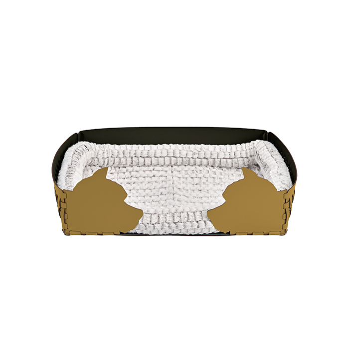 ADJ Лежанка Dog, 60x42xH15 см., цвет: горчичный/оливковый