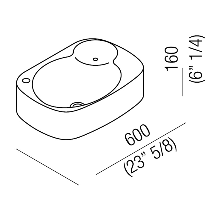 Agape Nivis Раковина 60x45x16 см, 1 отв., цвет: белый