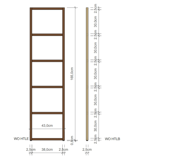 Decor Walther Wood HTL Полотенцедержатель напольный 43x166см, цвет: темный ясень