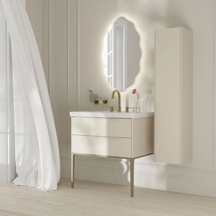Kerama Marazzi Elegance Зеркало Анри 52см, подвесное, сенсор смена цвета подсветки и диммер, цвет: белый