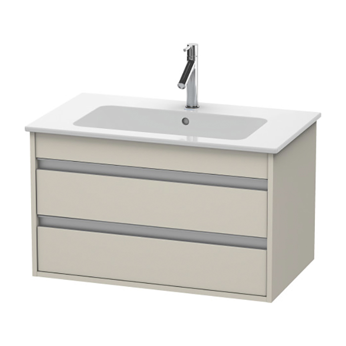 Duravit Ketho Тумба подвесная, 80x47.5х48см., с раковиной, с 2 выдв.ящиками, цвет: серо-коричневый