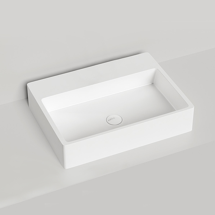Salini Ottavia Раковина накладная 60х45х13.3cм, без отв., без перелива, без отверстий для крепежа к стене, S-Stone, цвет: белый матовый