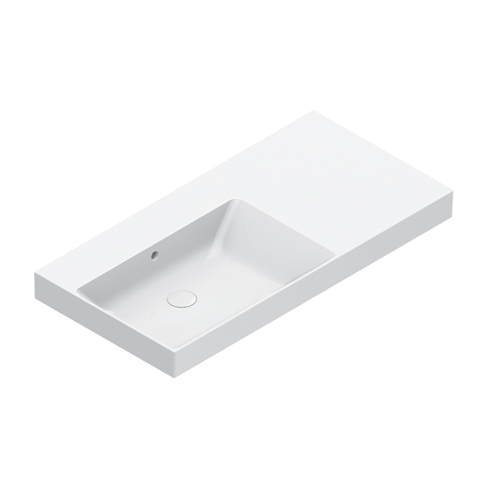 Catalano Zero Раковина 100x50см чаша слева, без отв., цвет: белый глянцевый